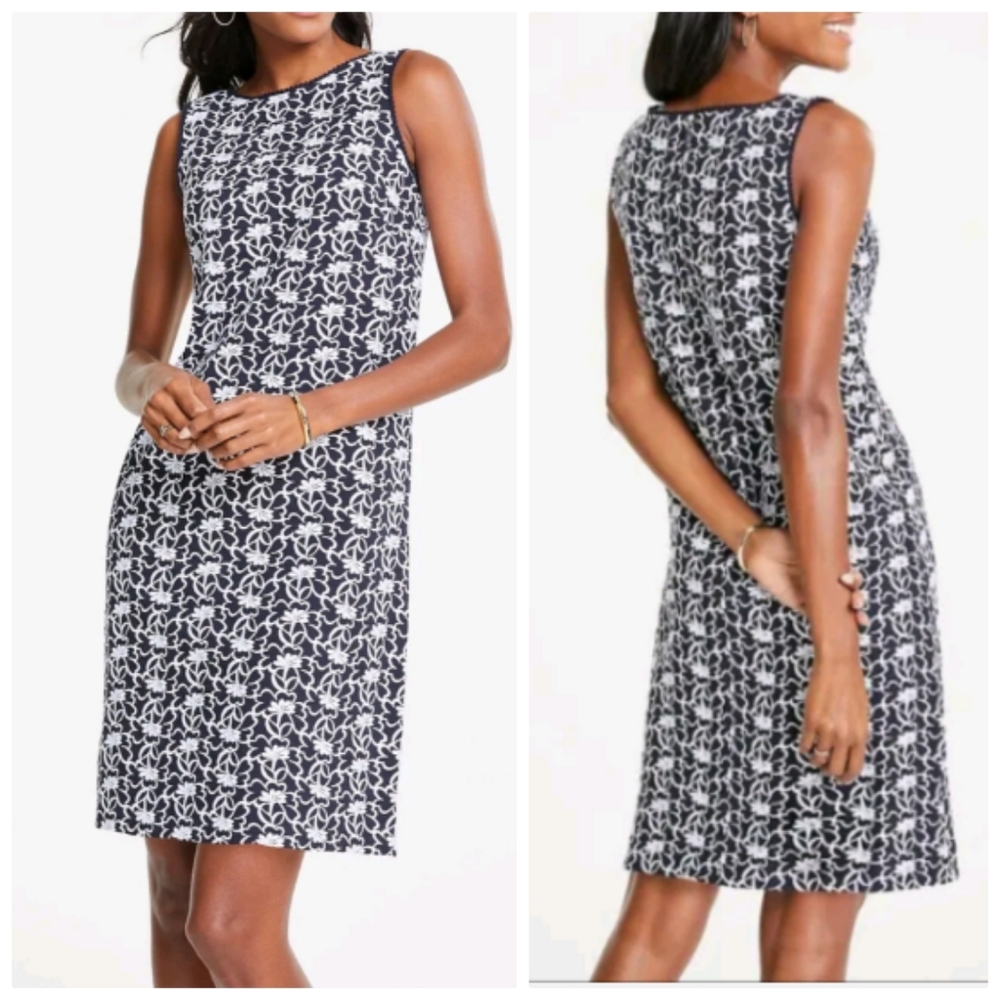 Ann Taylor Black and White Patterned Dress